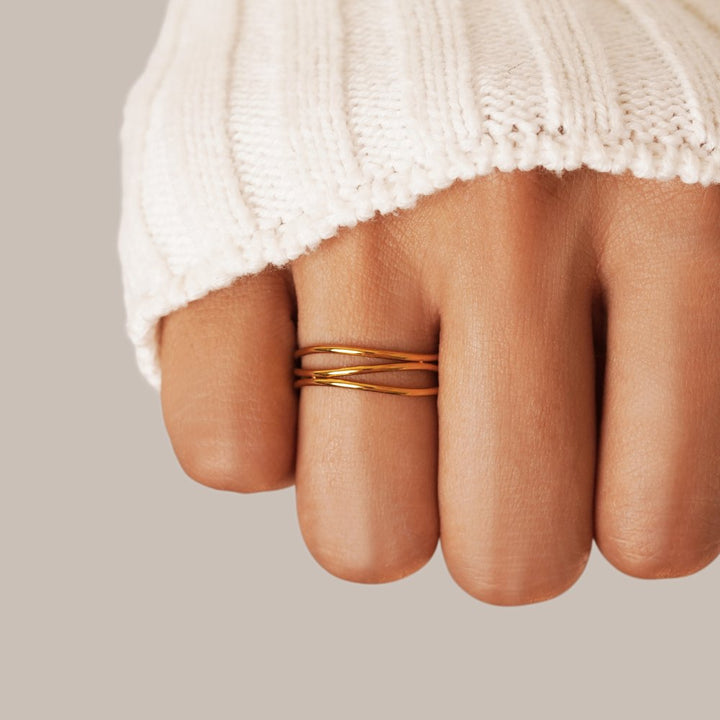 Bague dorée infini