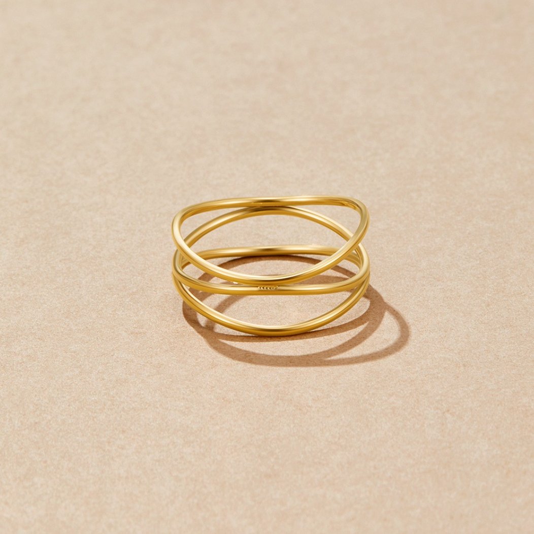 Bague dorée infini