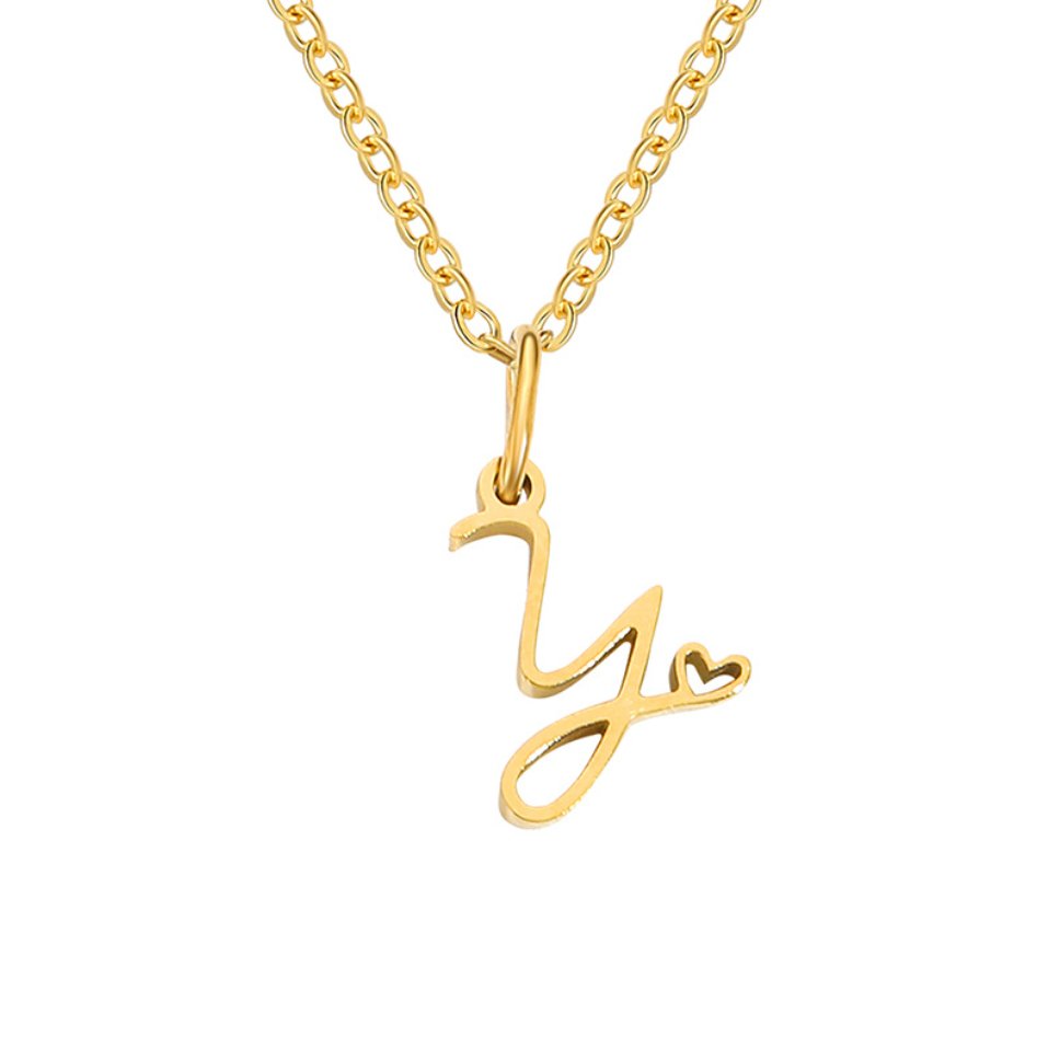 Collier cœur doré avec initiale