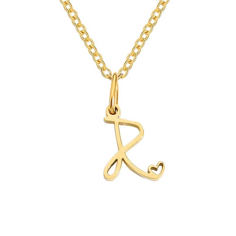 Collier cœur doré avec initiale