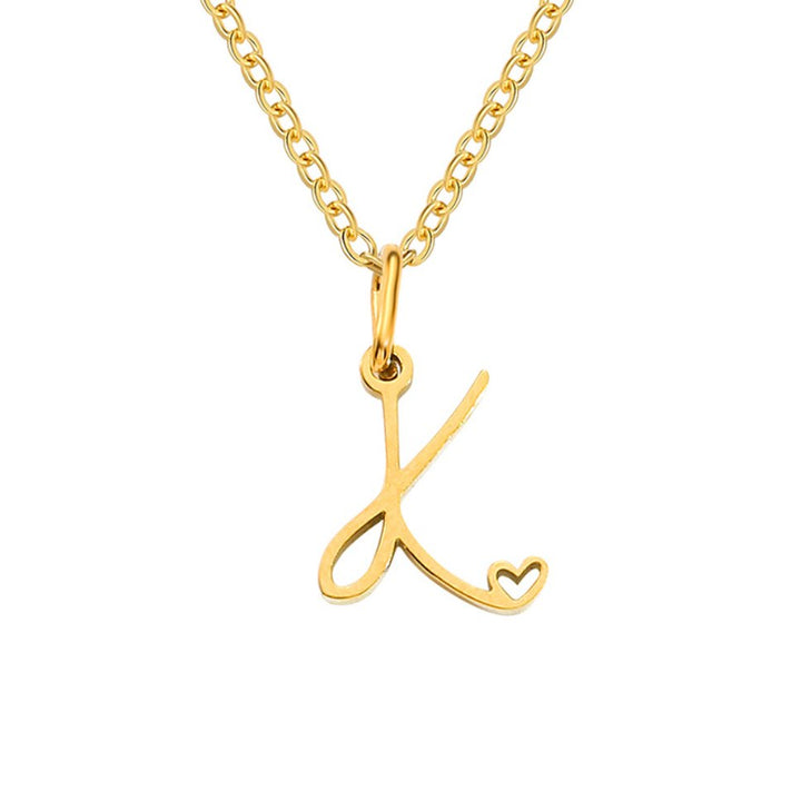 Collier cœur doré avec initiale