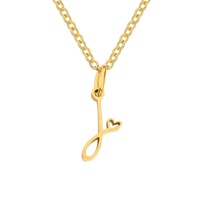 Collier cœur doré avec initiale