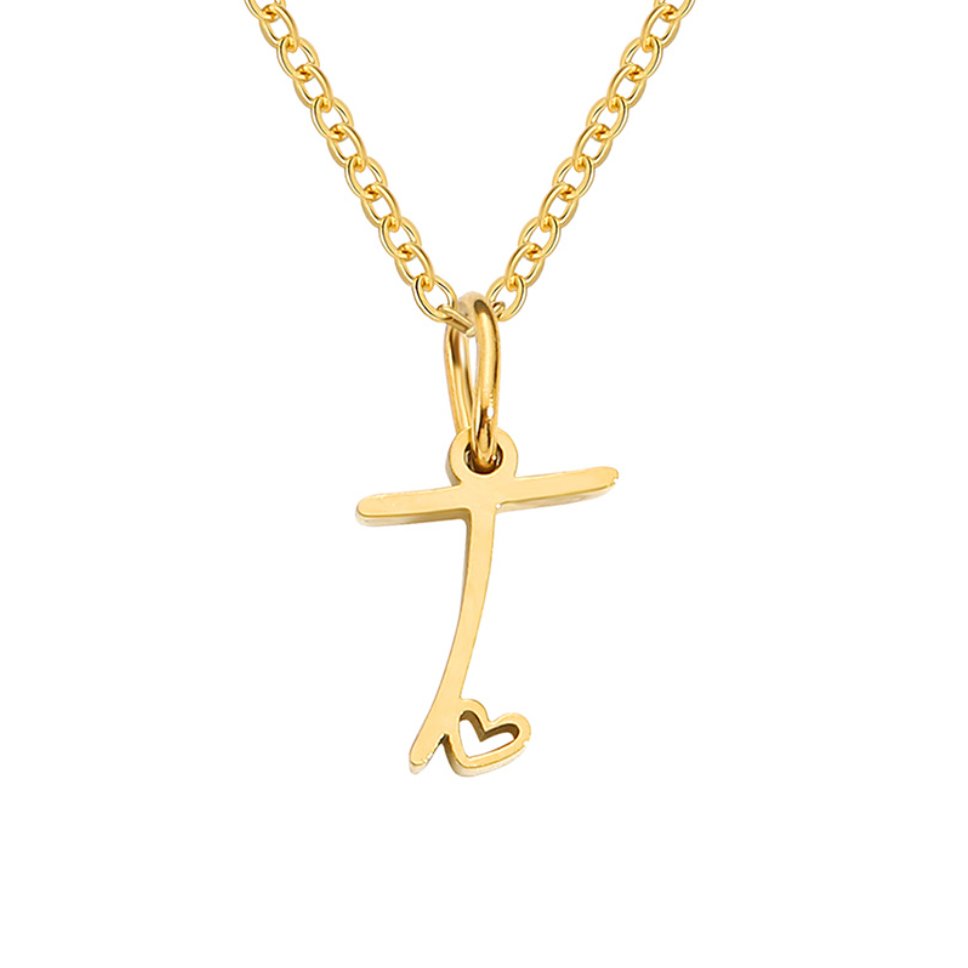 Collier cœur doré avec initiale