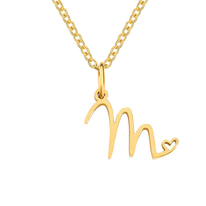 Collier cœur doré avec initiale