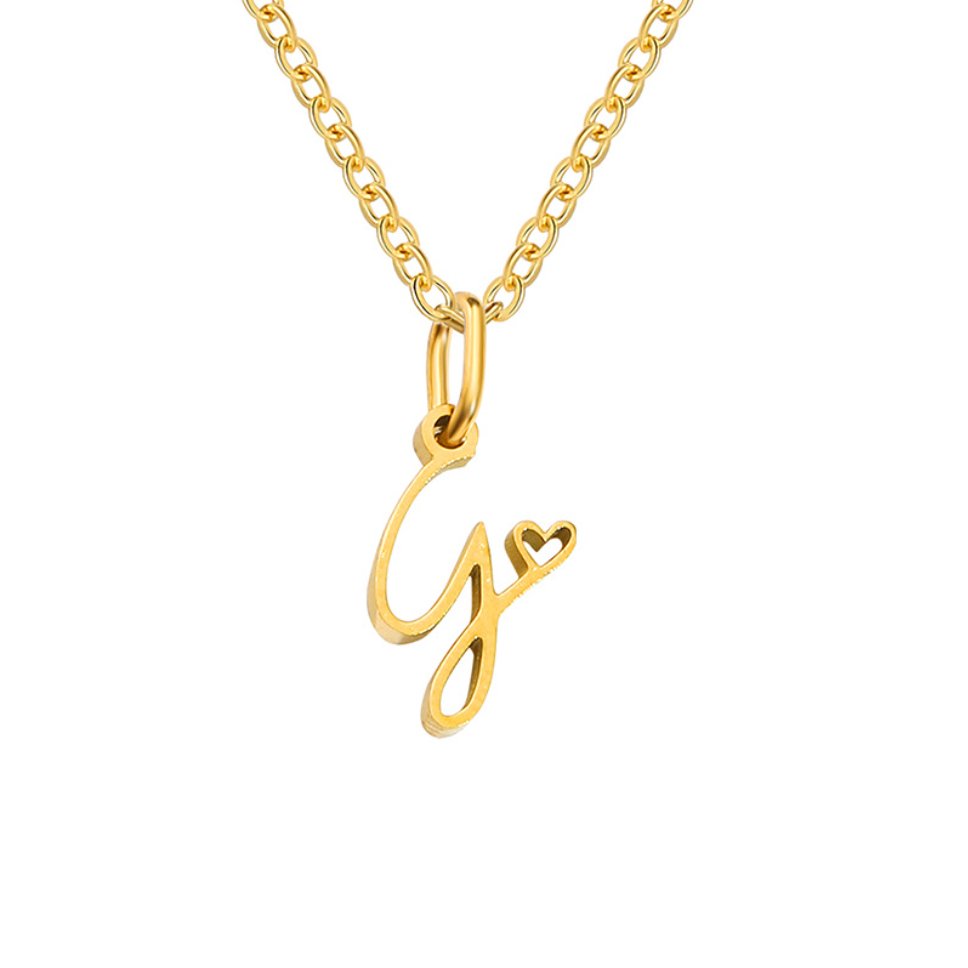 Collier cœur doré avec initiale