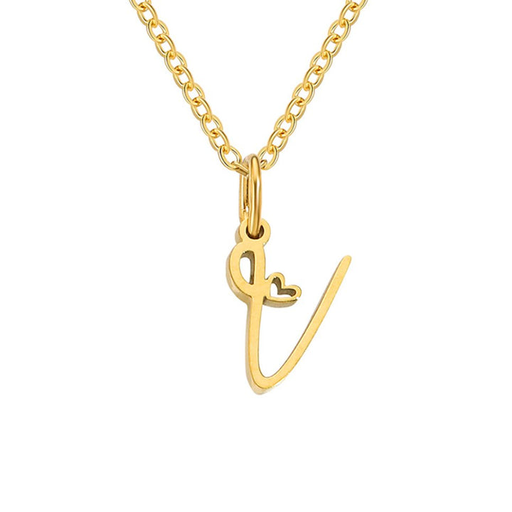 Collier cœur doré avec initiale