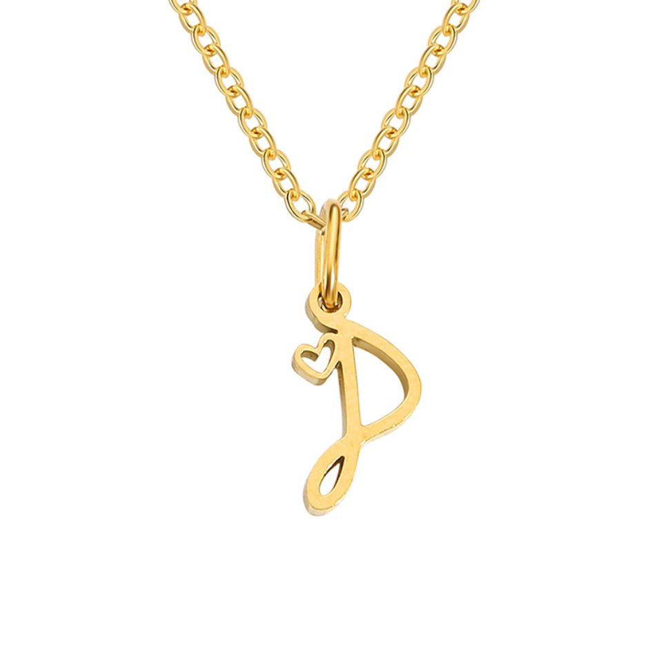 Collier cœur doré avec initiale