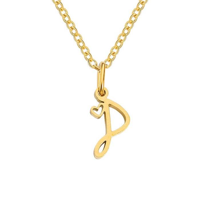 Collier cœur doré avec initiale