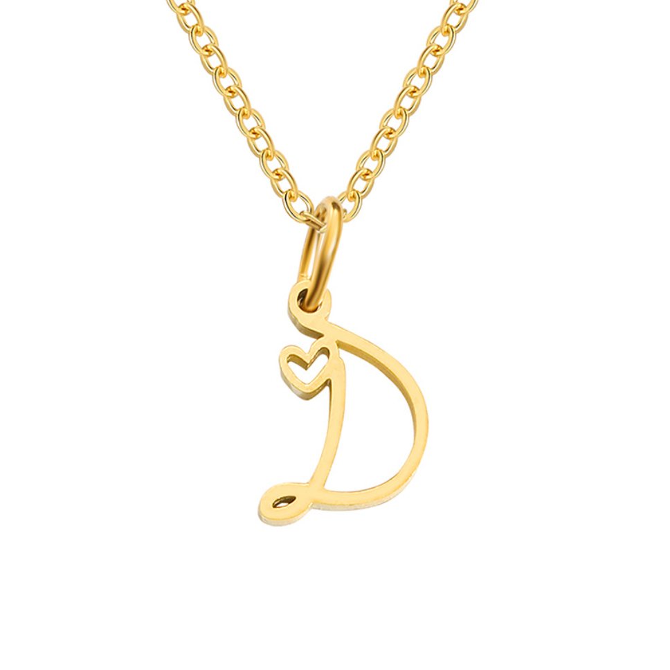 Collier cœur doré avec initiale