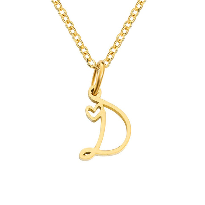 Collier cœur doré avec initiale