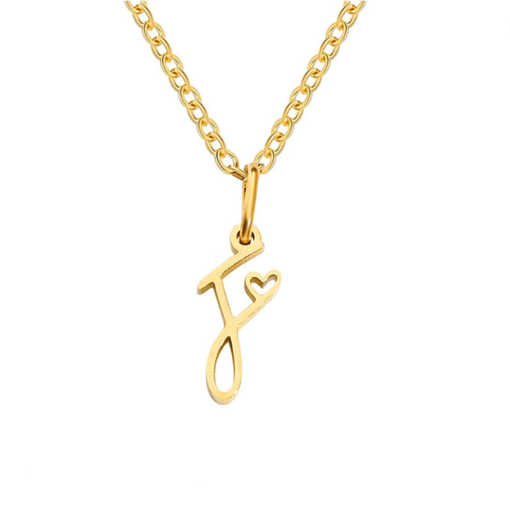 Collier cœur doré avec initiale