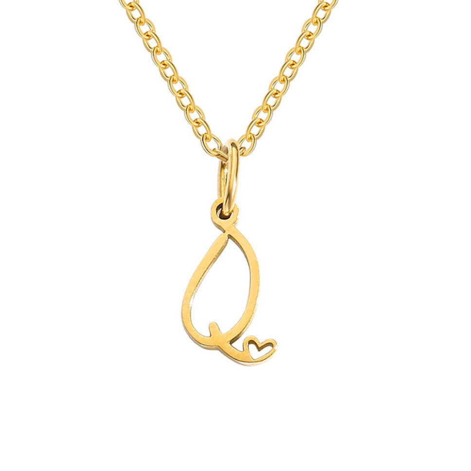 Collier cœur doré avec initiale