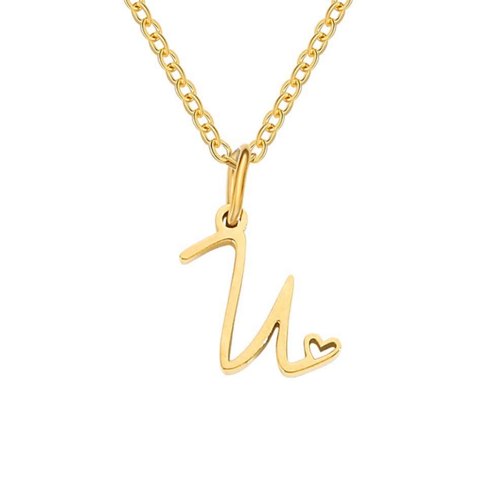 Collier cœur doré avec initiale