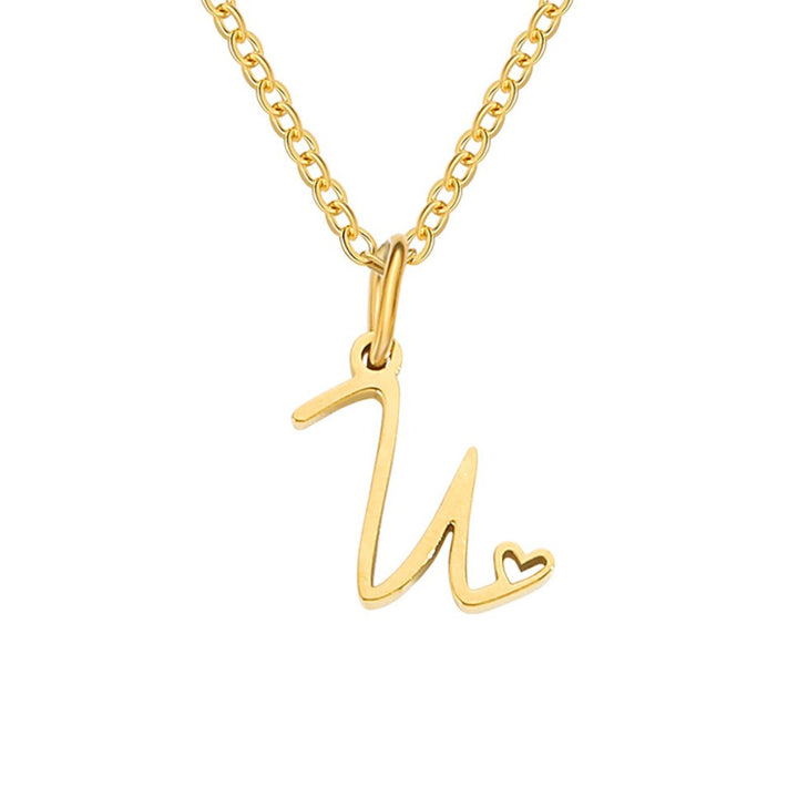 Collier cœur doré avec initiale
