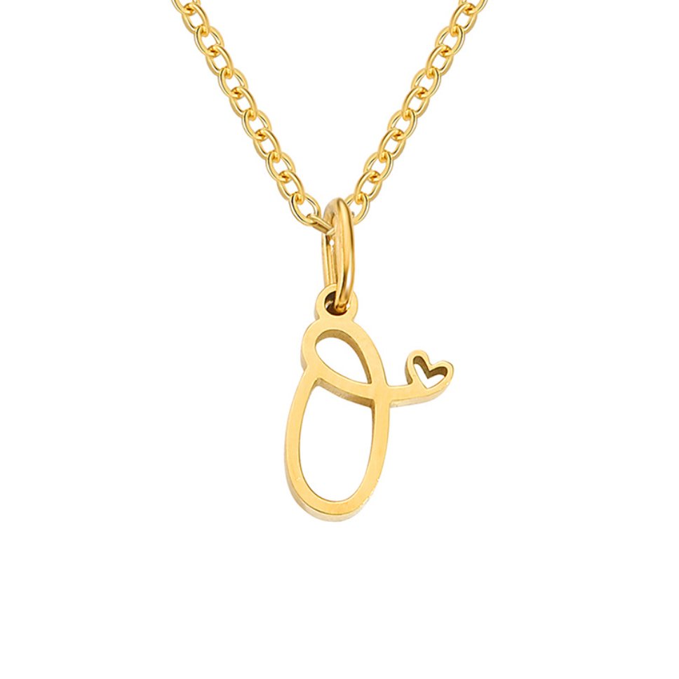 Collier cœur doré avec initiale