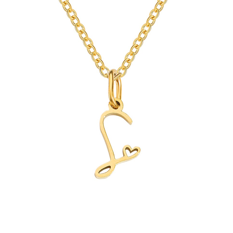 Collier cœur doré avec initiale