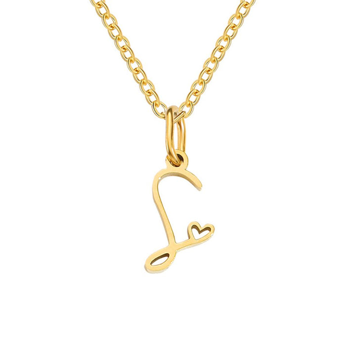 Collier cœur doré avec initiale