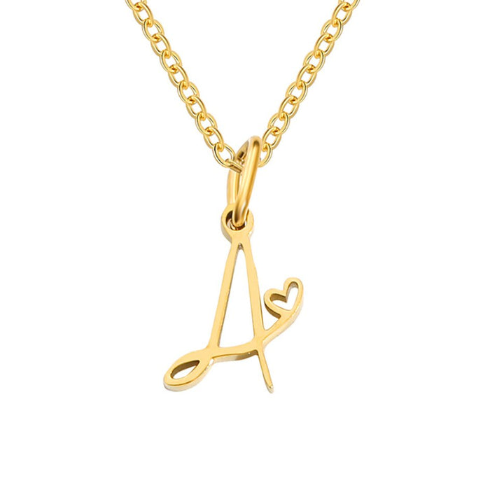 Collier cœur doré avec initiale
