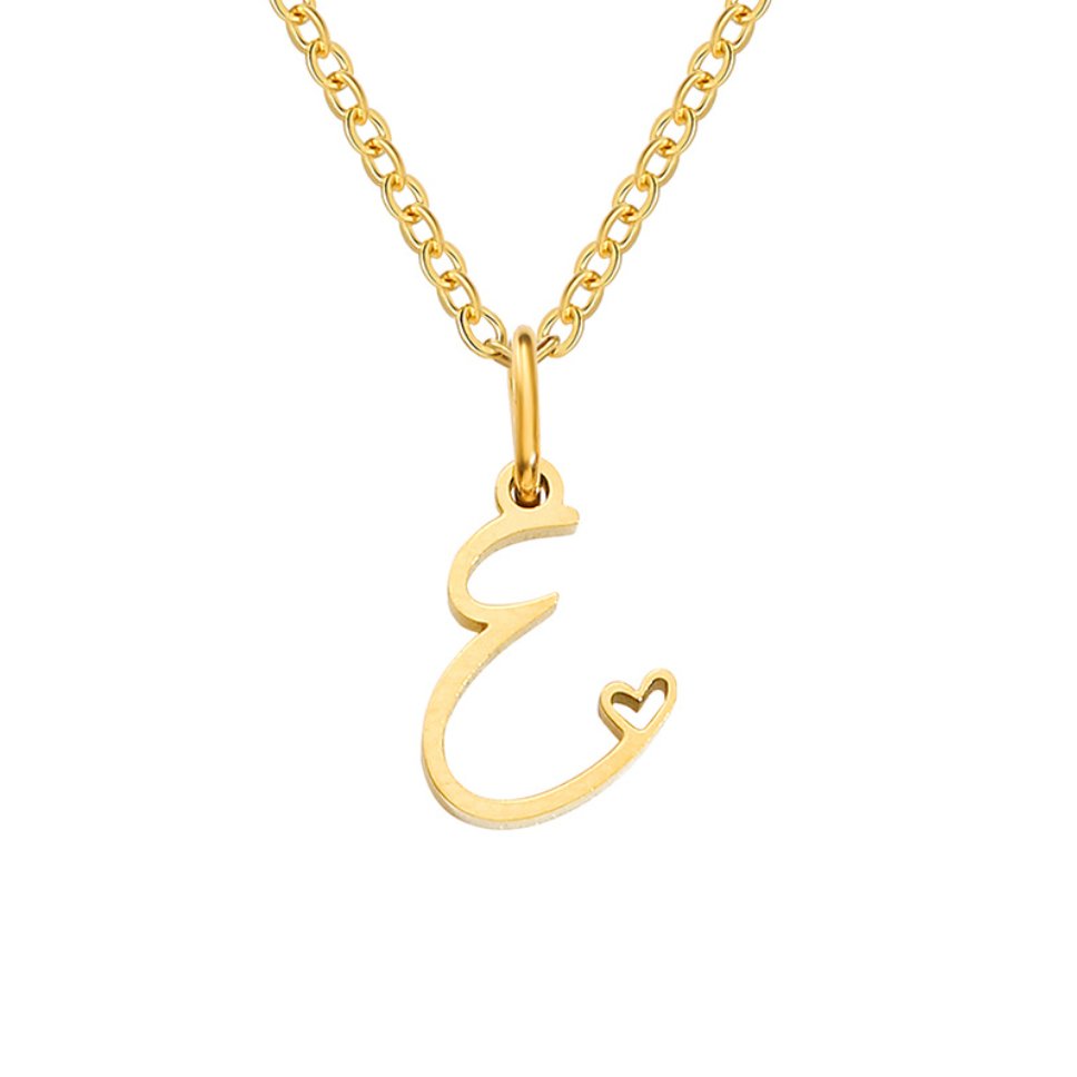Collier cœur doré avec initiale