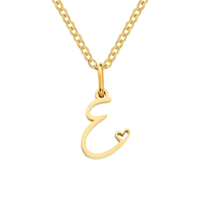Collier cœur doré avec initiale