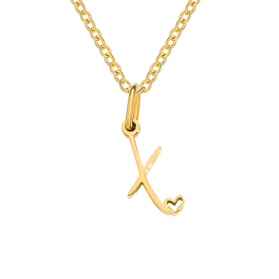 Collier cœur doré avec initiale