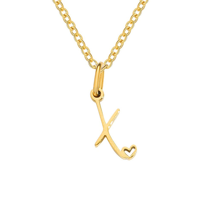Collier cœur doré avec initiale