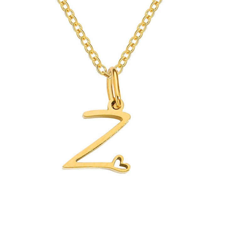 Collier cœur doré avec initiale