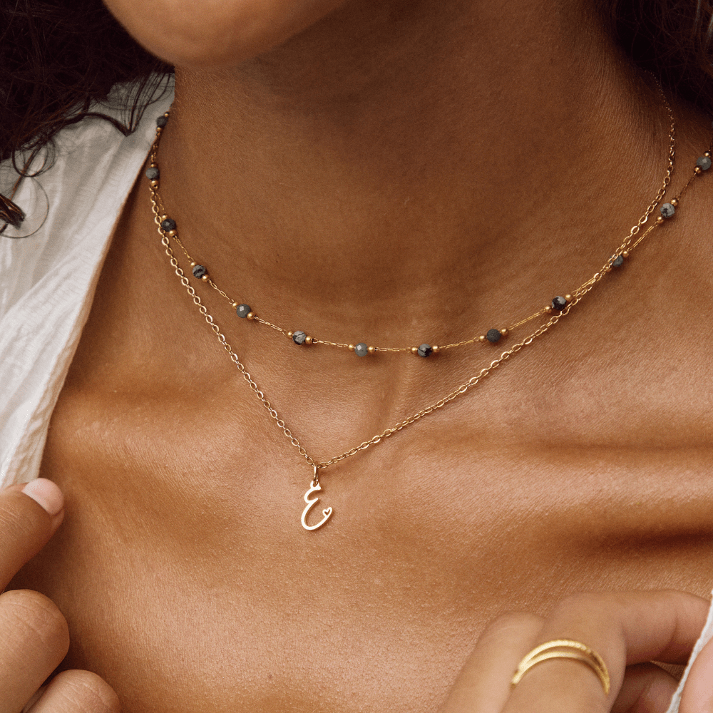 Collier cœur doré avec initiale