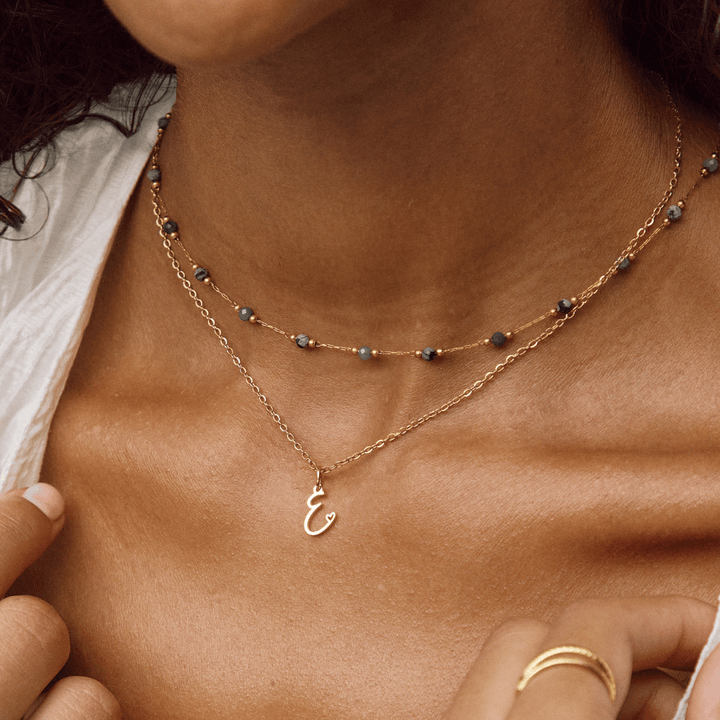 Collier cœur doré avec initiale