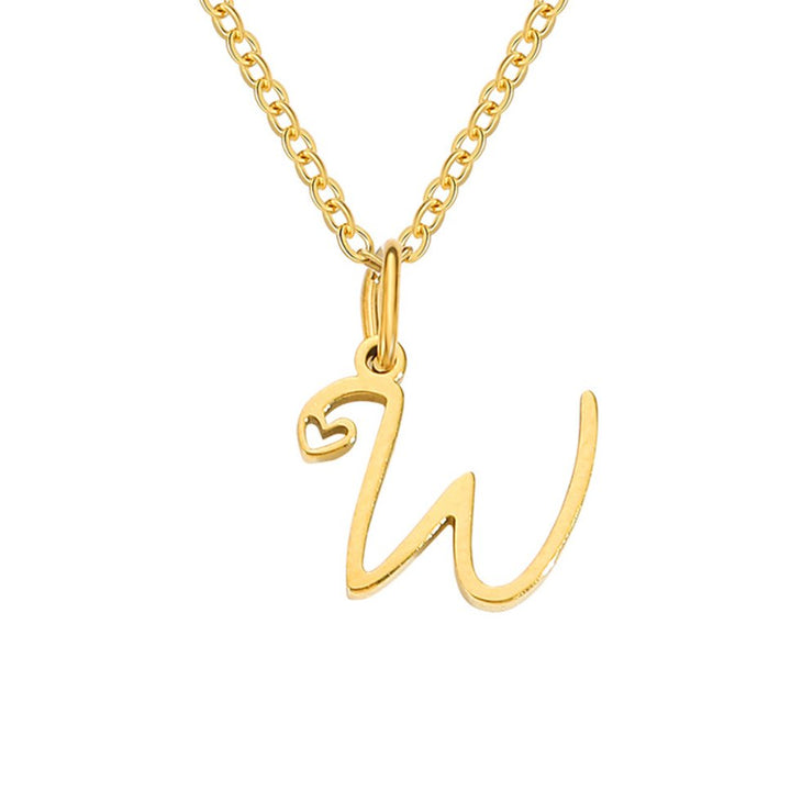 Collier cœur doré avec initiale