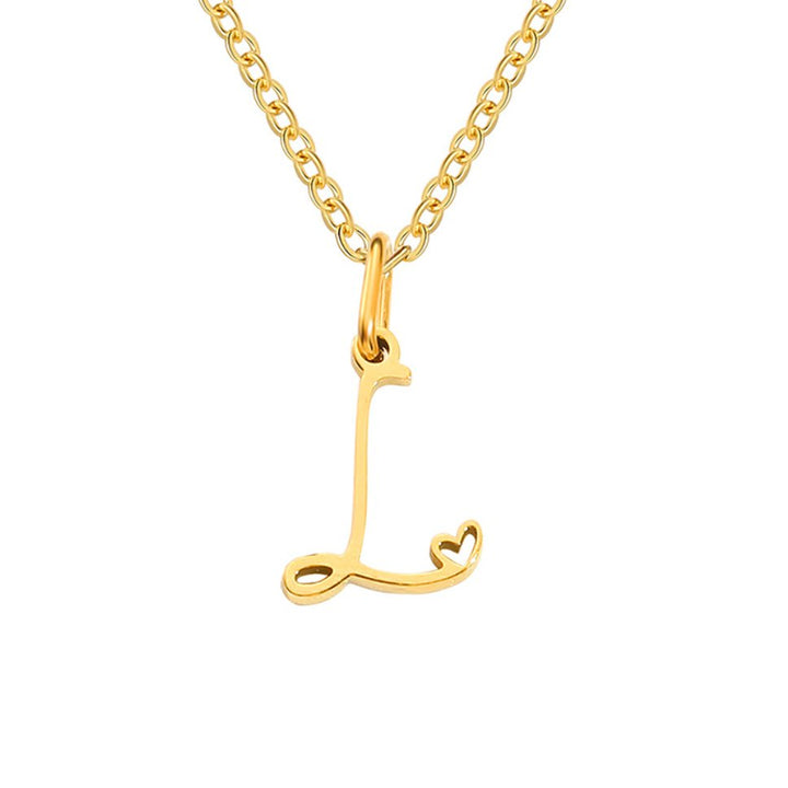 Collier cœur doré avec initiale