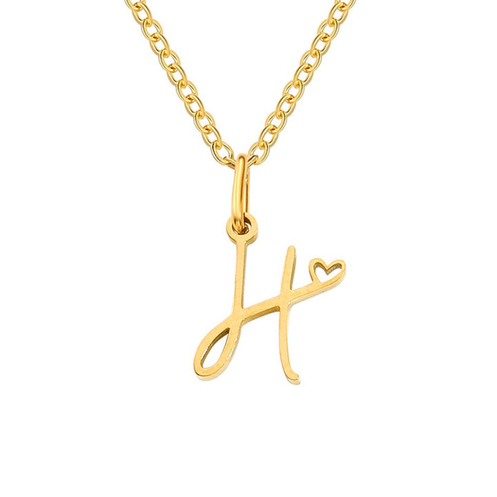 Collier cœur doré avec initiale