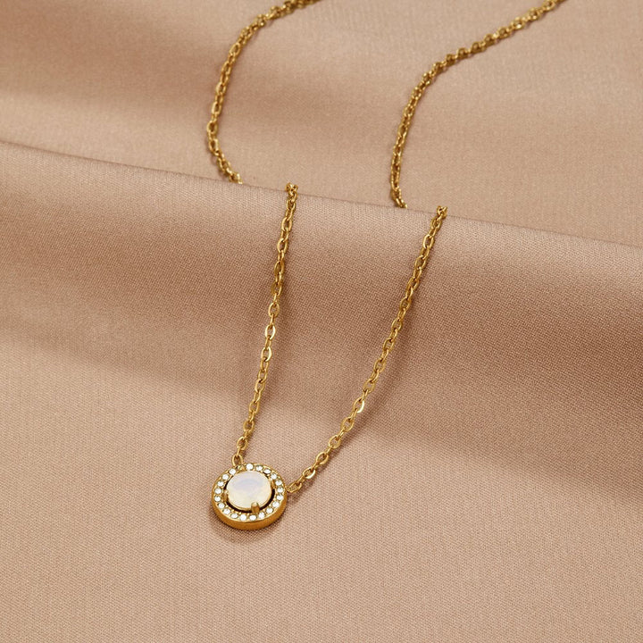 Collier doré en cristal Monet