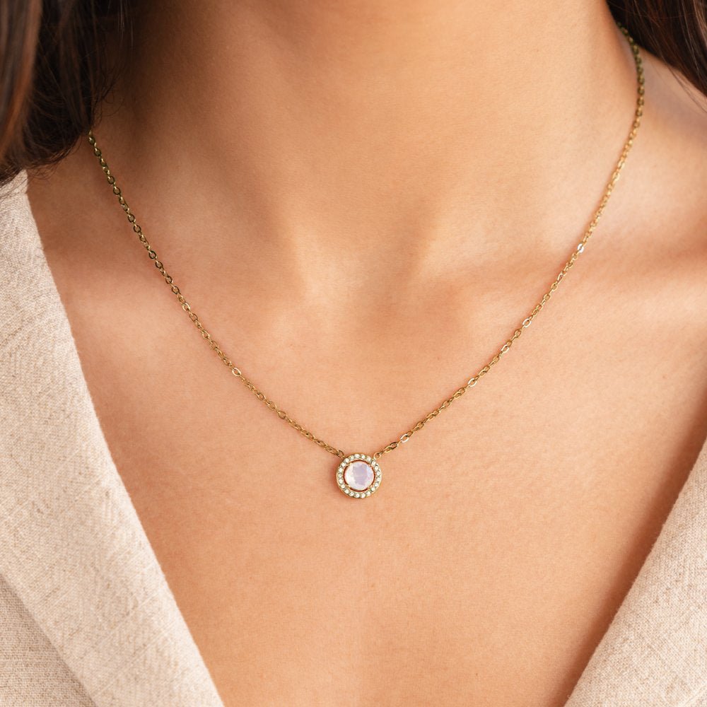 Collier doré en cristal Monet