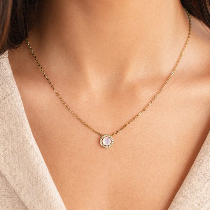 Collier doré en cristal Monet