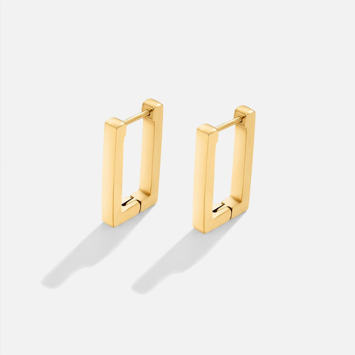 Boucles d’oreilles dorées rectangulaires