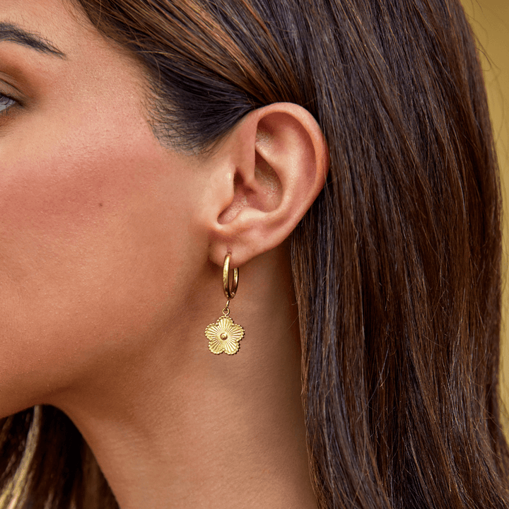 Boucles d’oreilles dorées trèfle
