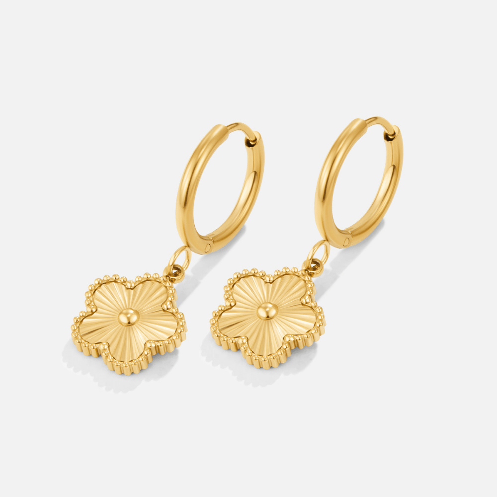 Boucles d’oreilles dorées trèfle