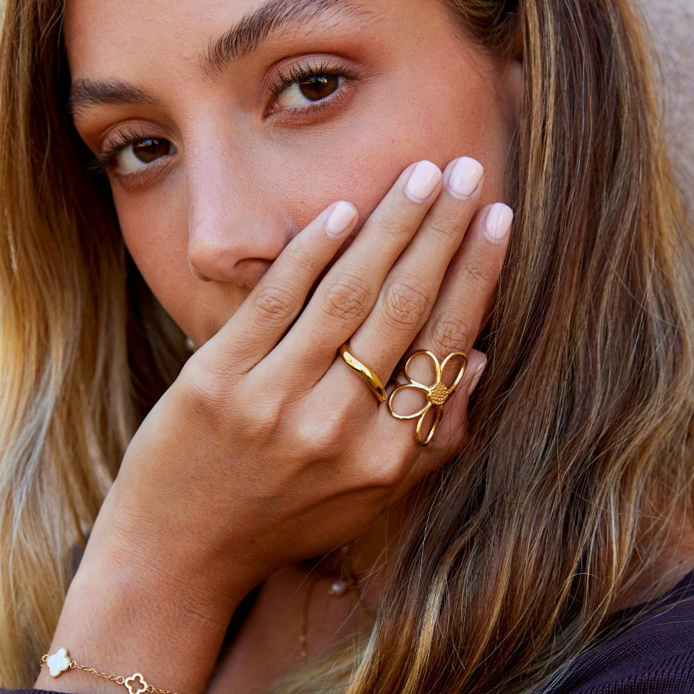 Bague dorée marguerite