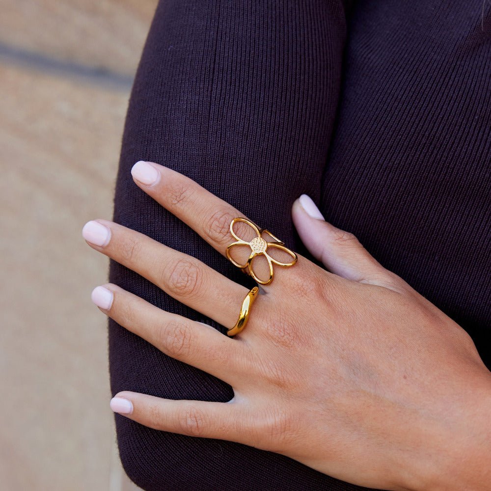 Bague dorée marguerite