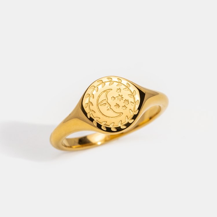 Bague dorée Luna