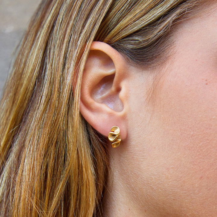 Boucles d’oreilles spirales dorées