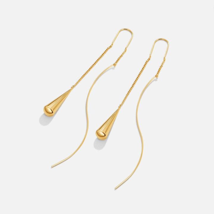 Boucles d’oreilles goutte dorées à pampille