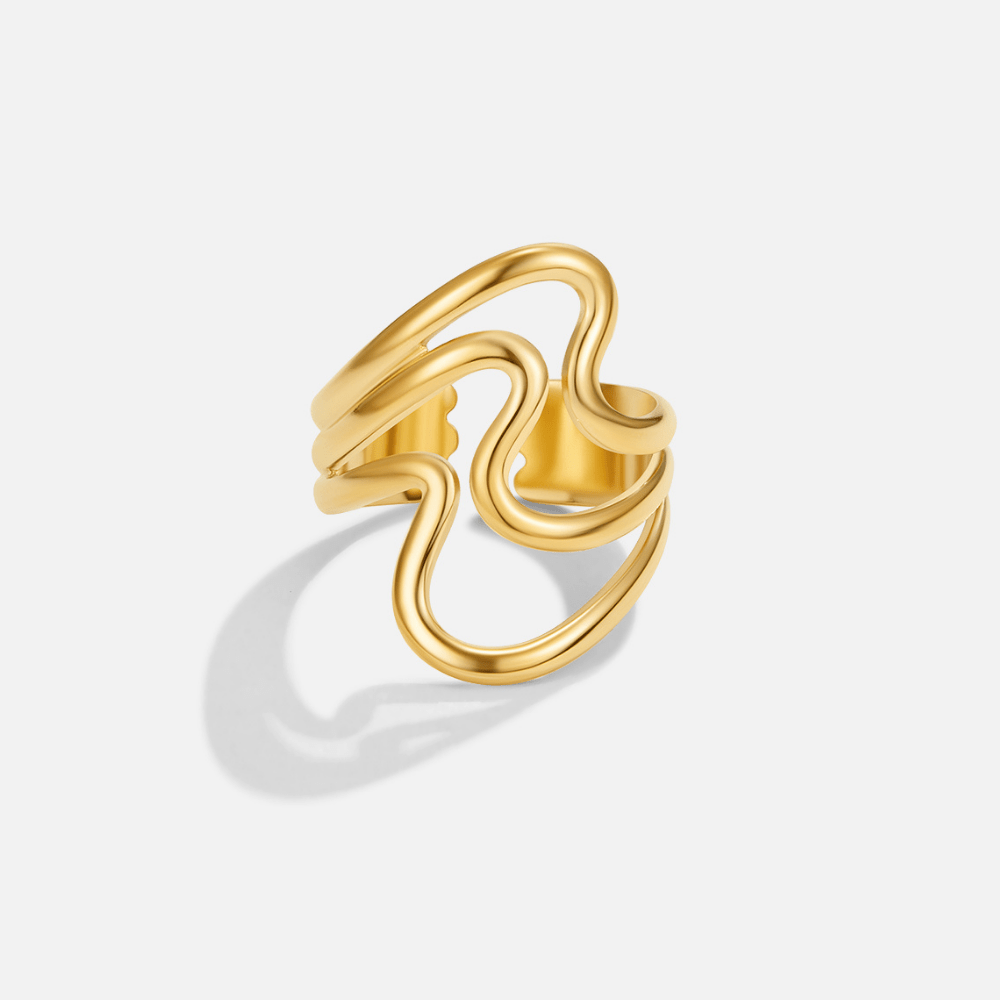 Bague dorées ondulées