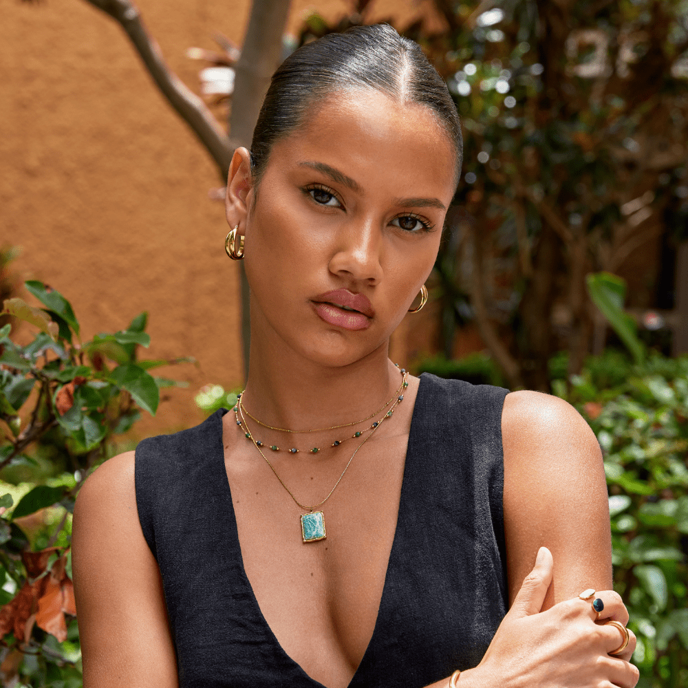 Collier avec pendentif zo zeleného amazonitu