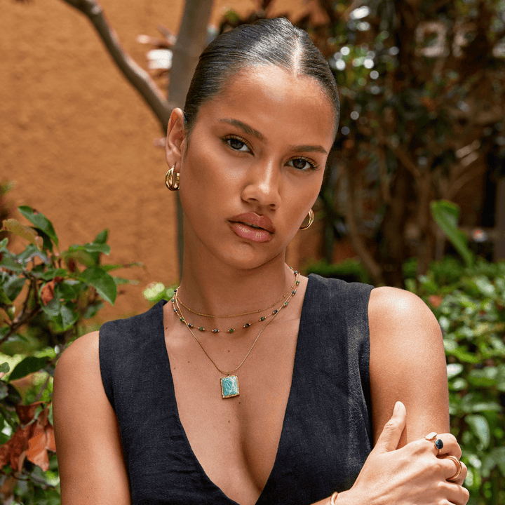 Collier avec pendentif zo zeleného amazonitu