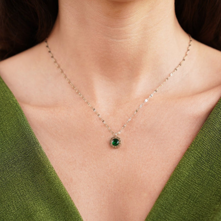 Vert collier en cristal Athena