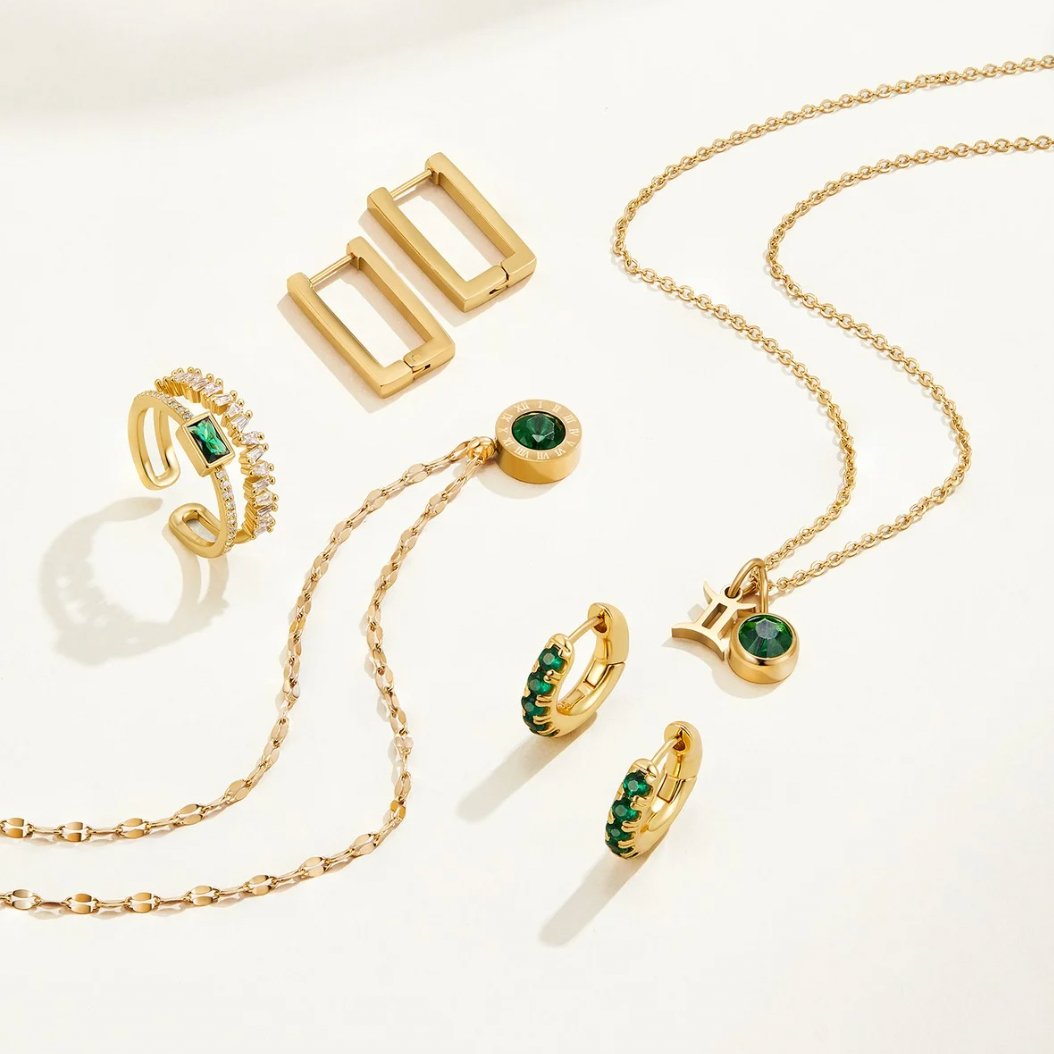 Vert collier en cristal Athena