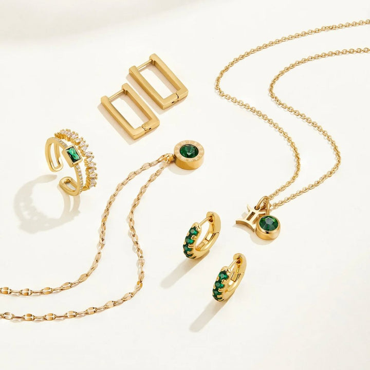 Vert collier en cristal Athena
