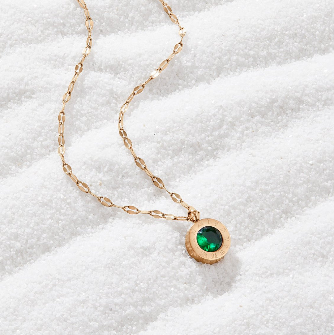 Vert collier en cristal Athena